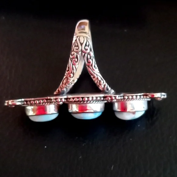 BALI LEGACY LARIMAR 3 STONE RING - Picture 5 of 10